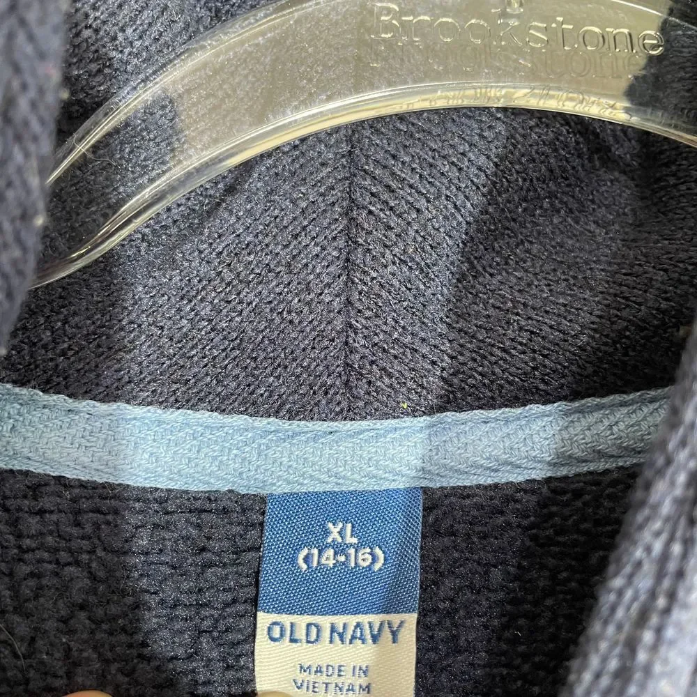 Old Navy Blue Long Sleeve Fleece Pullover Sweater Casual Wear‎ Kids Size XL